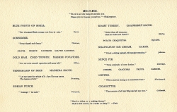 Printed menu 1902-2