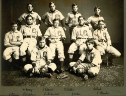 Black and white photograph of baseball team 1904