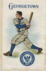Color image of baseball player printed on satin 1906-1