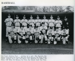 Black and white photograph of baseball team 1960
