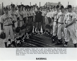 Black and white photograph of baseball team 1962
