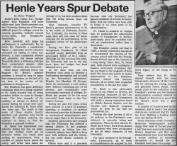 “Henle Years Spur Debate.” The Hoya, October 22, 1975