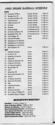 Printed baseball schedule
