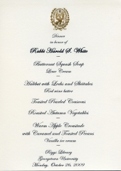 Printed menu