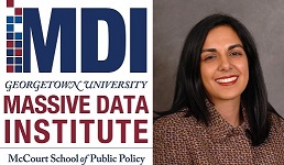Massive Data Institute Logo with photo of Lisa Singh