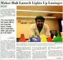 Student newspaper article about the Maker Hub