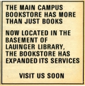 Ad for the bookstore printed in The Hoya