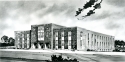 Sketch of proposed new library, 1954