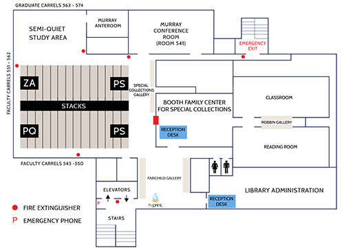 Lauinger Fifth Floor floor plan (Large)