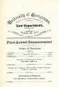 Program from the Law Department Commencement, 1872 