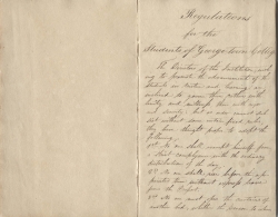 First page of handwritten student regulations