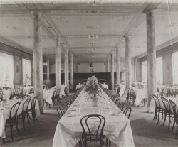 Black and white photograph-student dining hall 1898