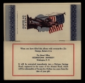WWII Defense Stamp booklet, inside back cover, giving instructions on what to do with the booklet when it was filled