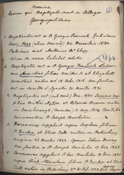 Handwritten baptismal record 