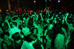 Hundreds of students dance in the Pierce Reading Room during Club Lau in 2012