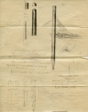 Ord inventions, diagram of a pencil with a holder that could be used to measure distances, early sketches and notes 