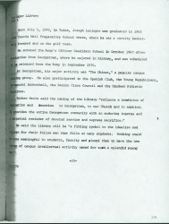 Typed press release of the naming of Lauinger Library, page 2