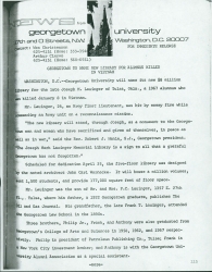 Typed press release of the naming of Lauinger Library, page 1
