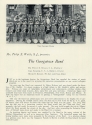 A page in Ye Domesbday Booke about the Georgetown University Band. The page contains typewritten information about the Georgetown band and a black and white photograph of the band.